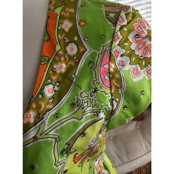 Union Made 1960's Vintage Retro Floral Dress Women's Size 8 Hippie Vibrant - Picture 6 of 11